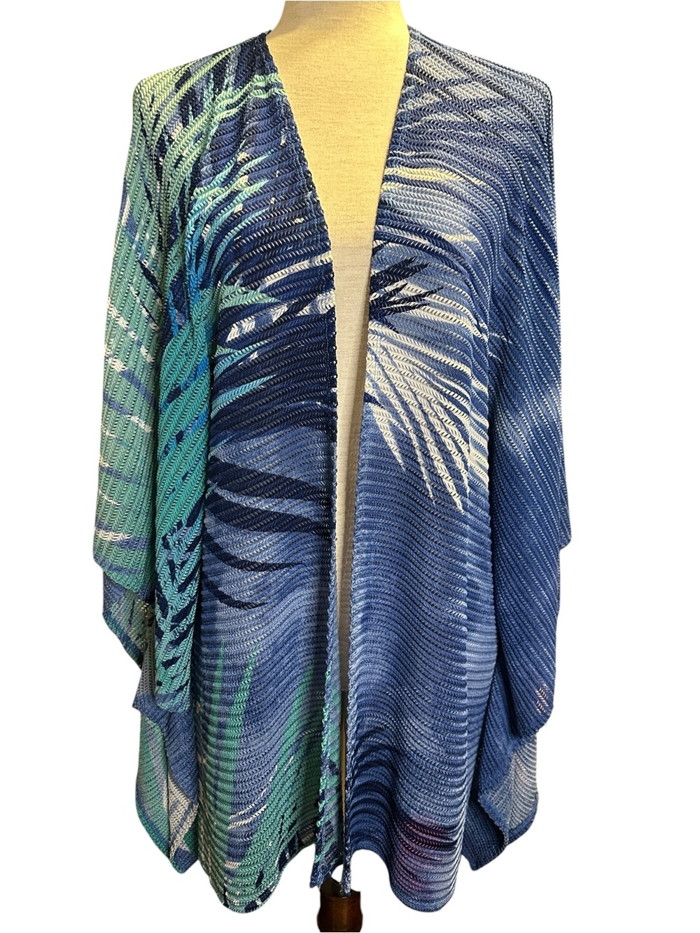 Catherine's 0X 14/16 boho sheer cardigan y2k coastal grandma lightweight kimono